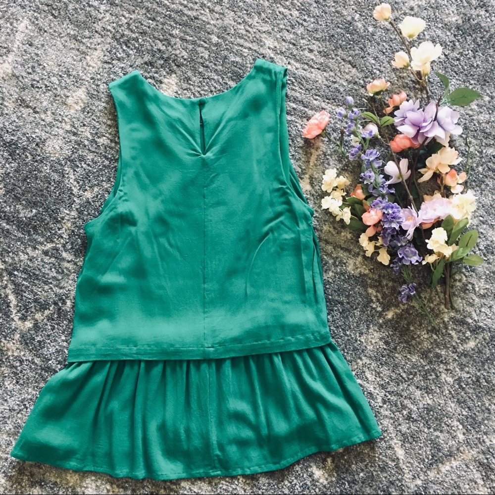 Francesca’s Miami Green Ruffle Hem Tank - Picture 2 of 2